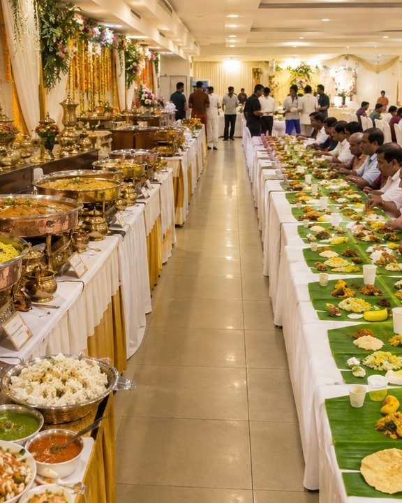 Wedding caterers in Bangalore serving delicious vegetarian cuisine